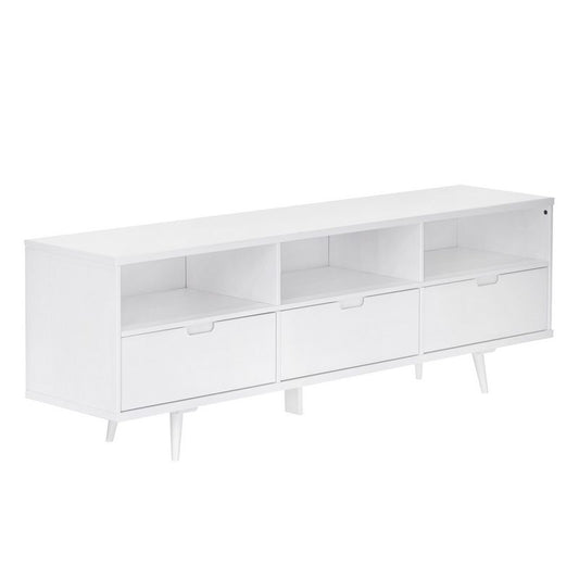 Norfolk Furniture Essentials Console Table White 3 Shelves 3 Drawers