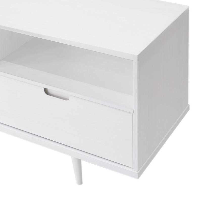 Norfolk Furniture Essentials Console Table White 3 Shelves 3 Drawers