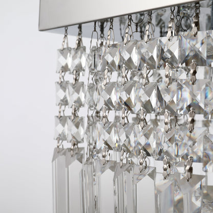 Modern Crystal Ceiling Light Square Chandelier for Home Office Hotel Silver