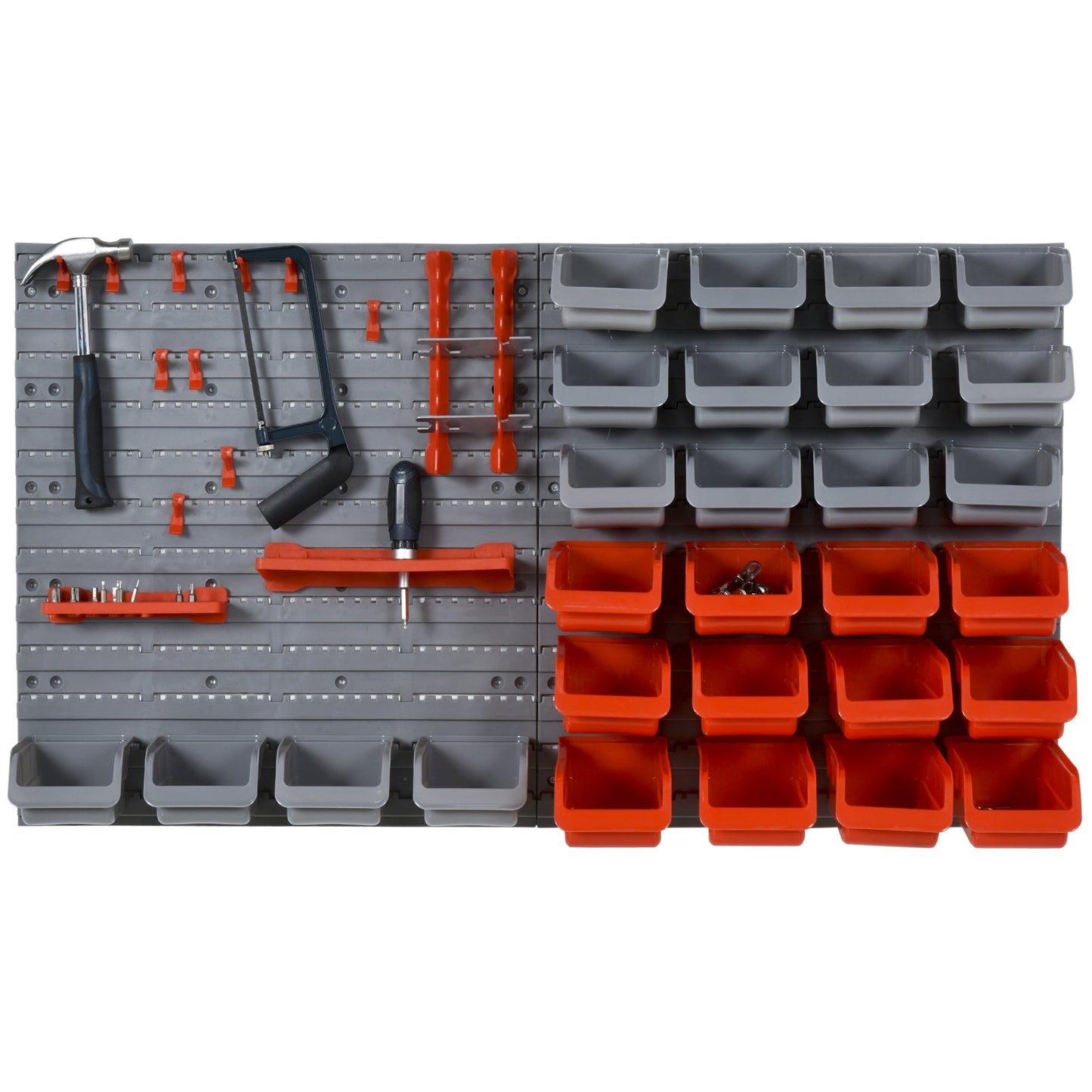 DURHAND PP Wall Mounted Tools & Hardware Storage Unit w/ Containers