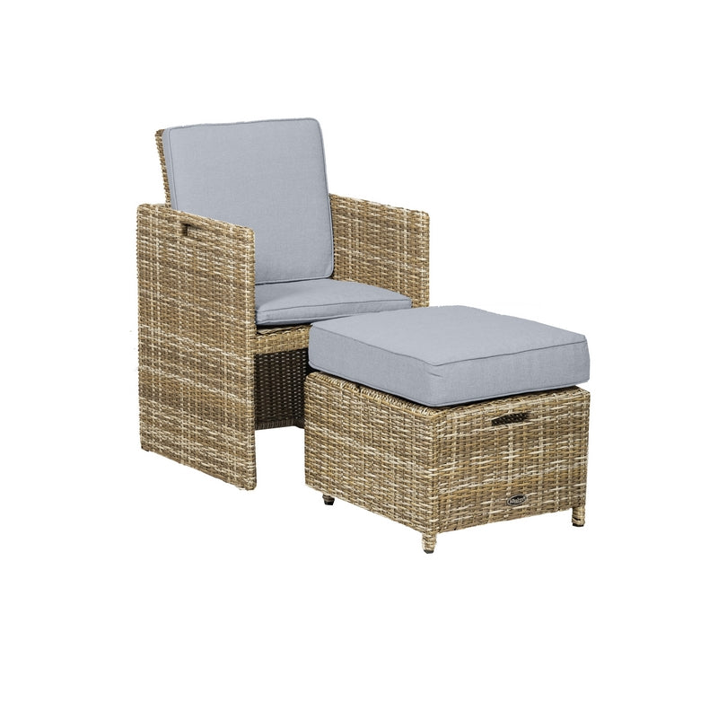 Royalcraft Wentworth Rattan Garden Patio Dining Set by Royalcraft - 10 Seats Grey Cushions