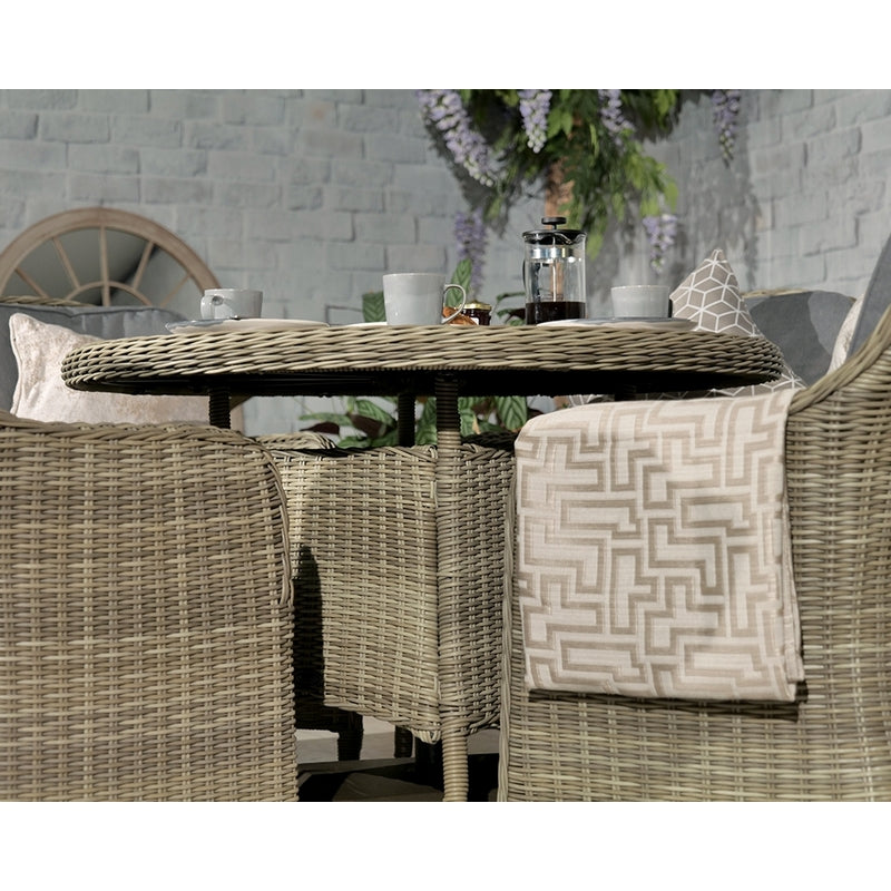 Royalcraft Wentworth Rattan Garden Patio Dining Set by Royalcraft - 4 Seats Grey Cushions