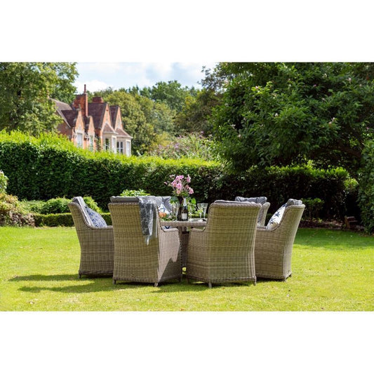 Royalcraft Wentworth Rattan Garden Patio Dining Set by Royalcraft - 6 Seats Grey Cushions