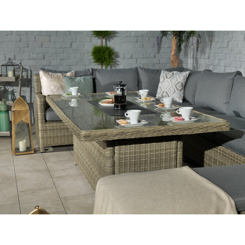 Royalcraft Wentworth Rattan Garden Corner Sofa by Royalcraft - 8 Seats Grey Cushions