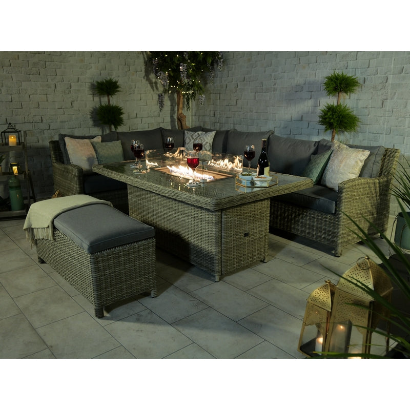 Royalcraft Wentworth Rattan Garden Corner Sofa by Royalcraft - 8 Seats Grey Cushions