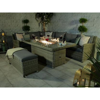 Royalcraft Wentworth Rattan Garden Corner Sofa by Royalcraft - 8 Seats Grey Cushions