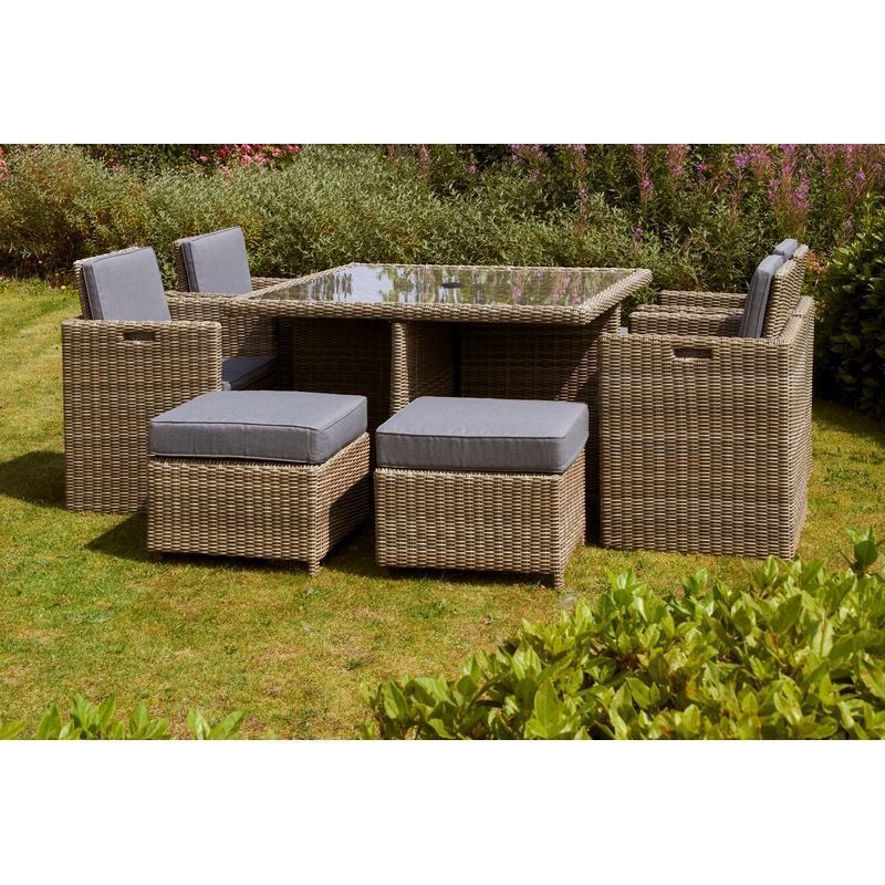 Royalcraft Wentworth Rattan Garden Patio Dining Set by Royalcraft - 8 Seats Grey Cushions