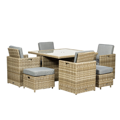 Royalcraft Wentworth Rattan Garden Patio Dining Set by Royalcraft - 8 Seats Grey Cushions