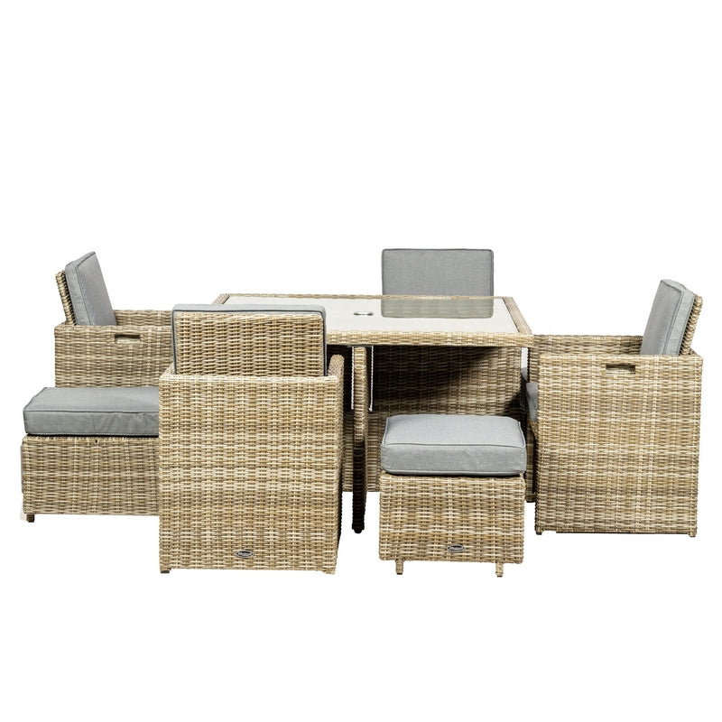 Royalcraft Wentworth Rattan Garden Patio Dining Set by Royalcraft - 8 Seats Grey Cushions