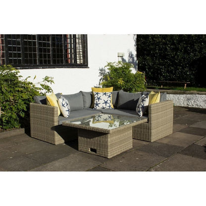 Royalcraft Wentworth Rattan Garden Corner Sofa by Royalcraft - 5 Seats Grey Cushions