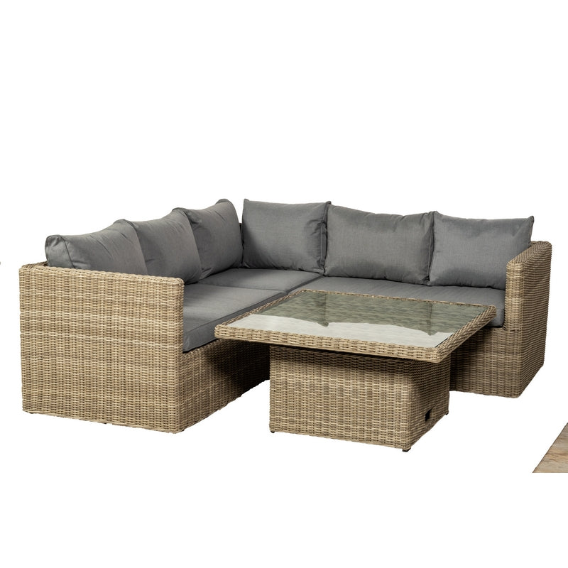 Royalcraft Wentworth Rattan Garden Corner Sofa by Royalcraft - 5 Seats Grey Cushions