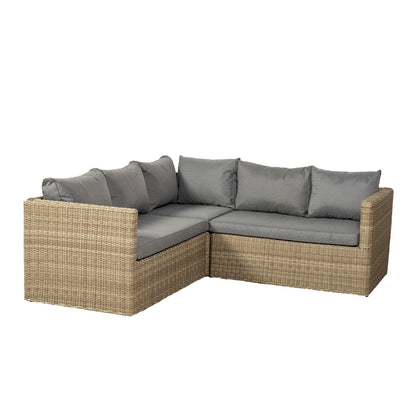 Royalcraft Wentworth Rattan Garden Corner Sofa by Royalcraft - 5 Seats Grey Cushions