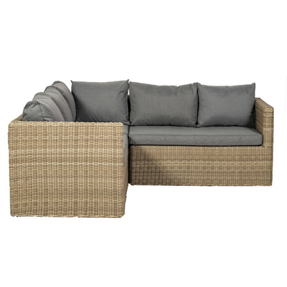 Royalcraft Wentworth Rattan Garden Corner Sofa by Royalcraft - 5 Seats Grey Cushions