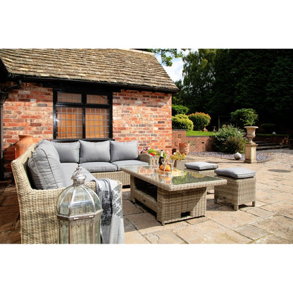 Royalcraft Wentworth Rattan Garden Corner Sofa by Royalcraft - 7 Seats Grey Cushions