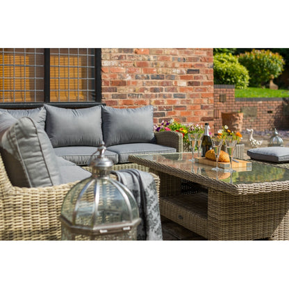 Royalcraft Wentworth Rattan Garden Corner Sofa by Royalcraft - 7 Seats Grey Cushions