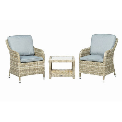 Royalcraft Wentworth Rattan Garden Bistro Set by Royalcraft - 2 Seats Grey Cushions