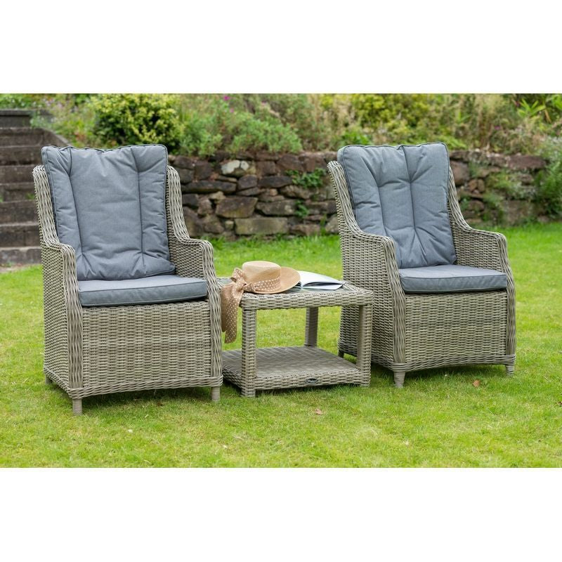 Royalcraft Wentworth Rattan Garden Bistro Set by Royalcraft - 2 Seats Grey Cushions