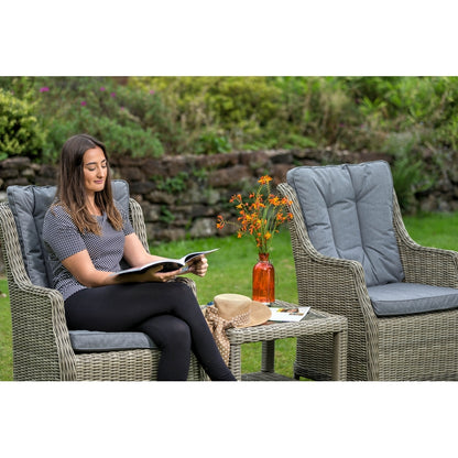 Royalcraft Wentworth Rattan Garden Bistro Set by Royalcraft - 2 Seats Grey Cushions