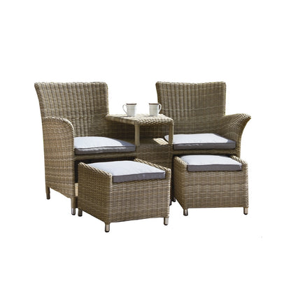 Royalcraft Wentworth Rattan Garden Patio Dining Set by Royalcraft - 2 Seats Grey Cushions