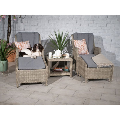 Royalcraft Wentworth Rattan Garden Bistro Set by Royalcraft - 2 Seats Grey Cushions