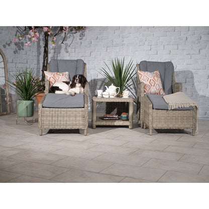 Royalcraft Wentworth Rattan Garden Bistro Set by Royalcraft - 2 Seats Grey Cushions