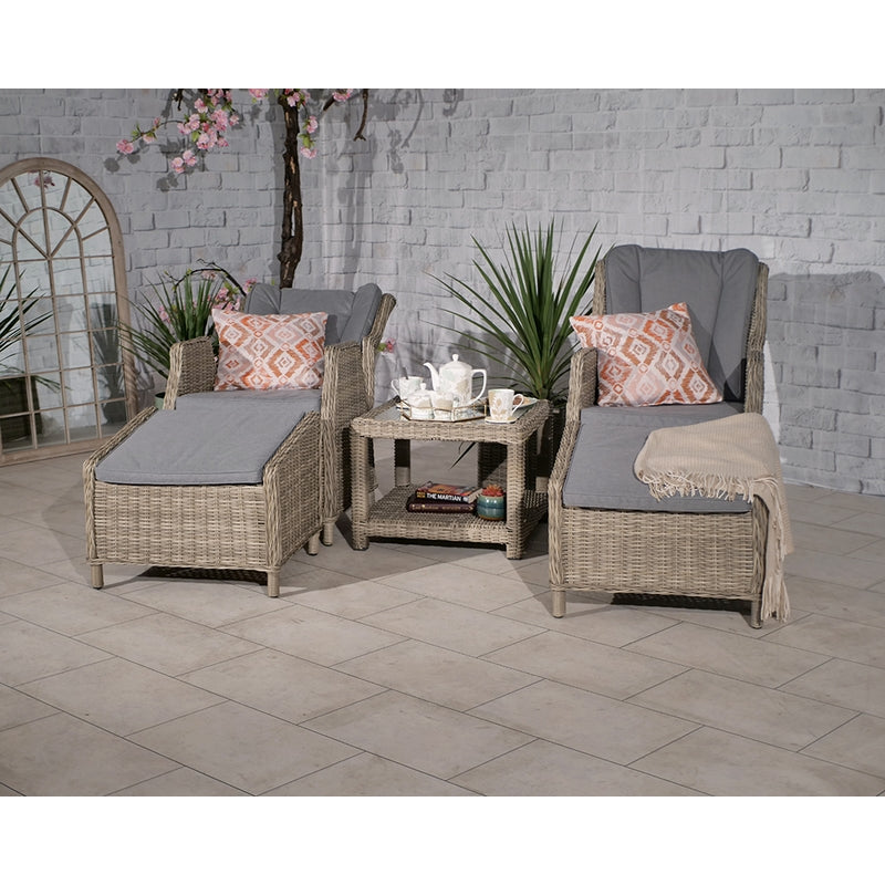 Royalcraft Wentworth Rattan Garden Bistro Set by Royalcraft - 2 Seats Grey Cushions