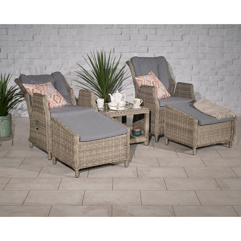 Royalcraft Wentworth Rattan Garden Bistro Set by Royalcraft - 2 Seats Grey Cushions