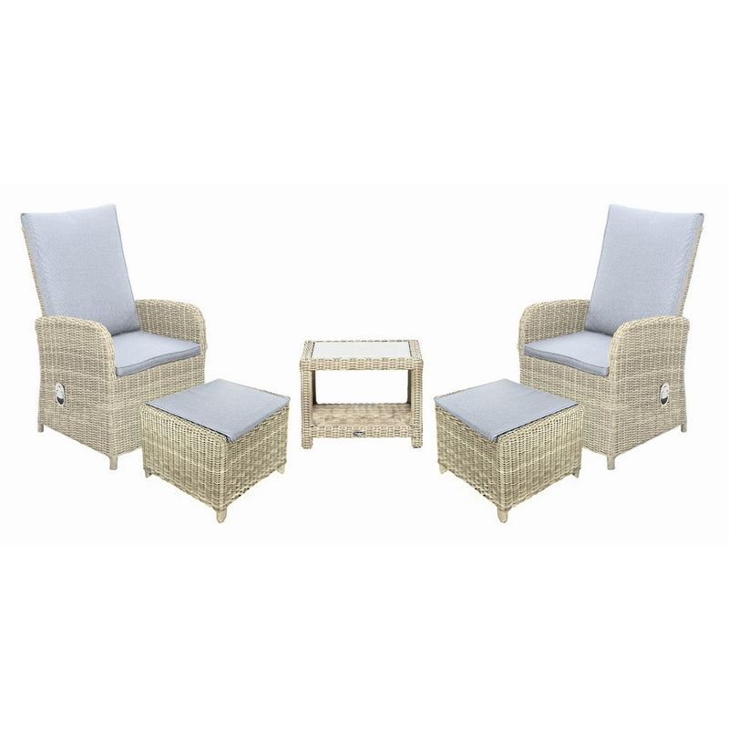 Royalcraft Wentworth Rattan Garden Bistro Set by Royalcraft - 2 Seats Grey Cushions