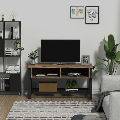 Metal Frame Industrial-Style TV Stand