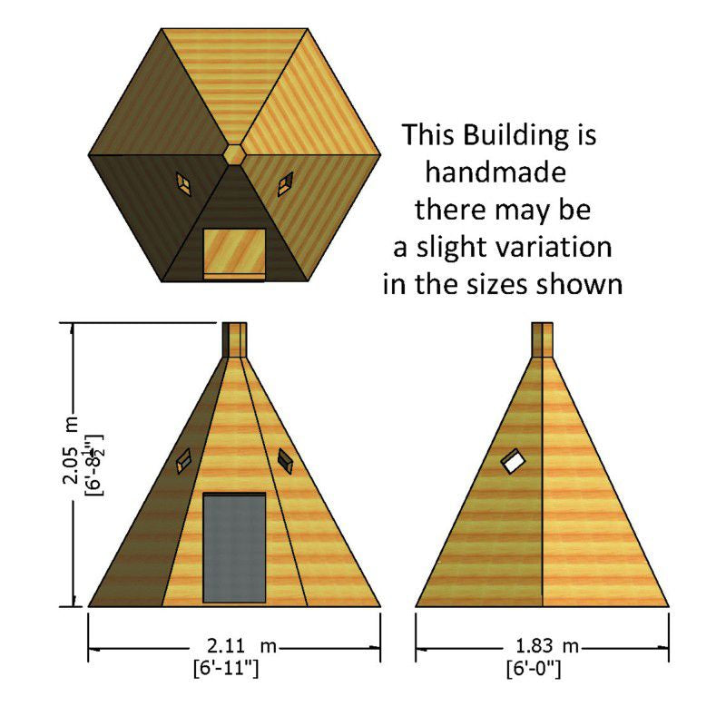 Shire Shire Wigwam 6' 11" x 6' Wigwam Children's Playhouse - Premium Dip Treated Shiplap