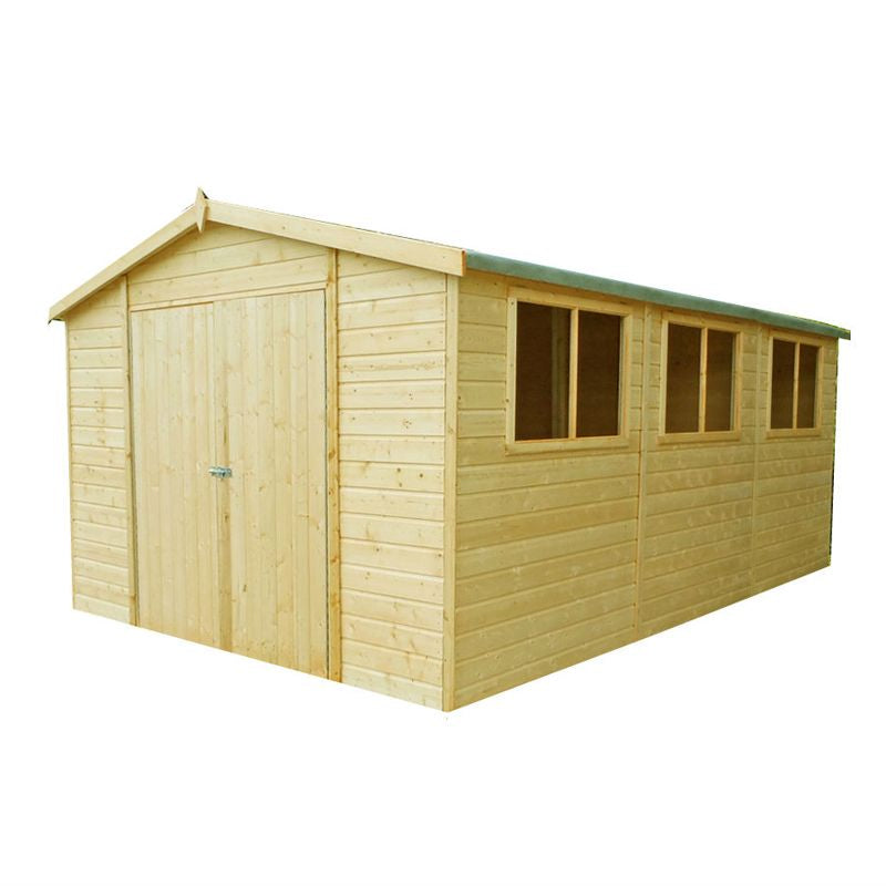 Shire Shire Workspace 10' 4" x 15' 4" Apex Shed - Premium Dip Treated Shiplap