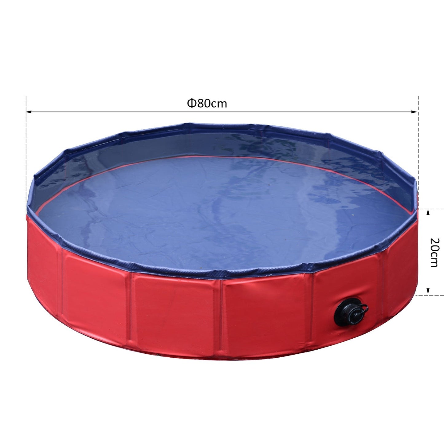 PawHut Foldable Dog Paddling Pool Pet Cat Swimming Pool Indoor/Outdoor Collapsible Summer Bathing Tub Shower Tub Puppy Washer ?80 × 20H cm