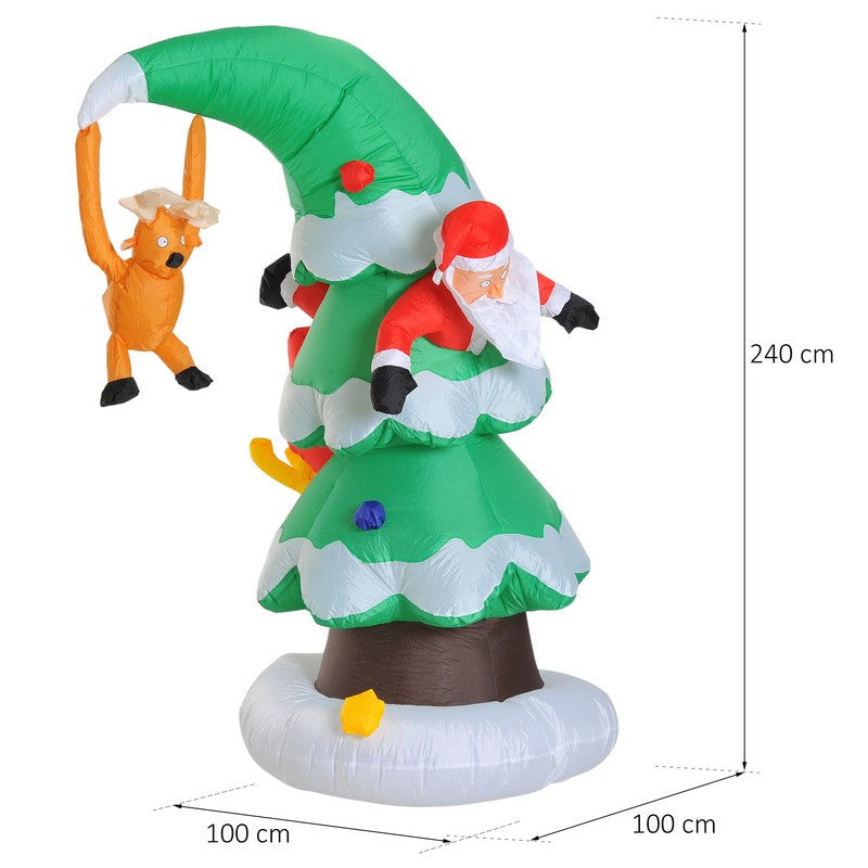 7 Foot Inflatable Christmas Tree W/ Santa Decoration