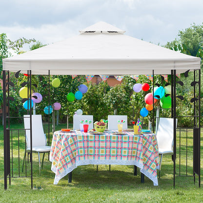 3 x 3m Outdoor Steel Gazebo with 2 Tier Roof