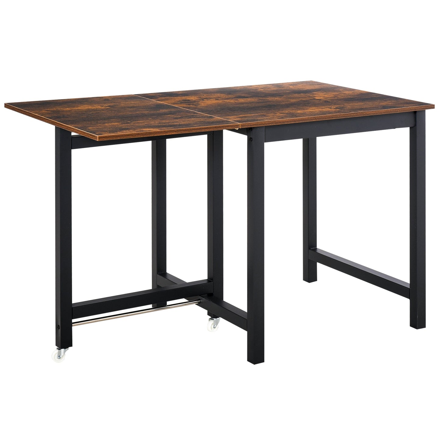 Foldable Dining Table Drop Leaf Folding Side Console Writing Desk for Kitchen