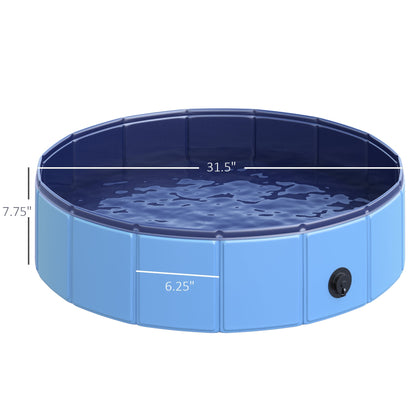 PawHut Foldable Dog Paddling Pool Pet Cat Swimming Pool Indoor/Outdoor Collapsible Summer Bathing Tub Shower Tub Puppy Washer ?80 × 20H cm