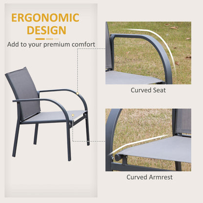 4-Piece Curved Steel Outdoor Furniture Set w/ Loveseat