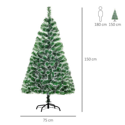 Homcom 5 Foot Indoor Christmas Tree Artificial Decoration Xmas Gift with Metal Stand Branch Tips