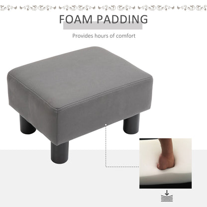 Footstool Foot Rest Small Seat Foot Rest Chair Grey Home Office with Legs 40 x 30 x 24cm