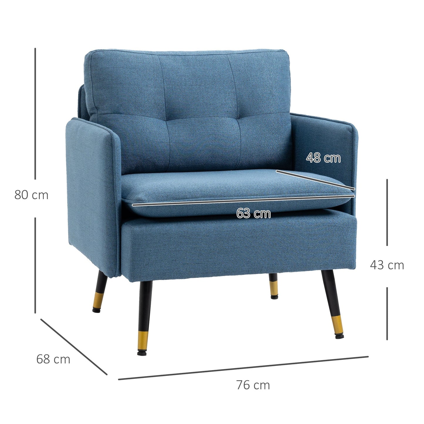 Modern Armchairs with Steel Legs