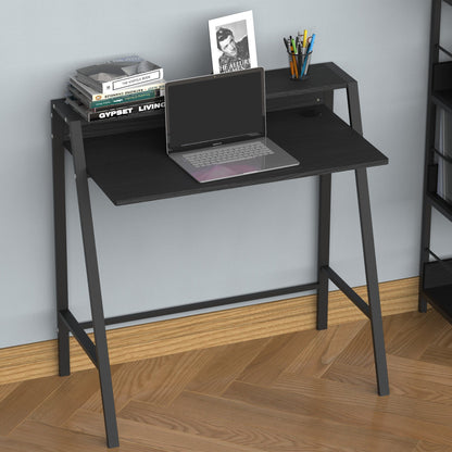 Writing Desk Computer Table Home Office PC Laptop Workstation Storage Shelf Black