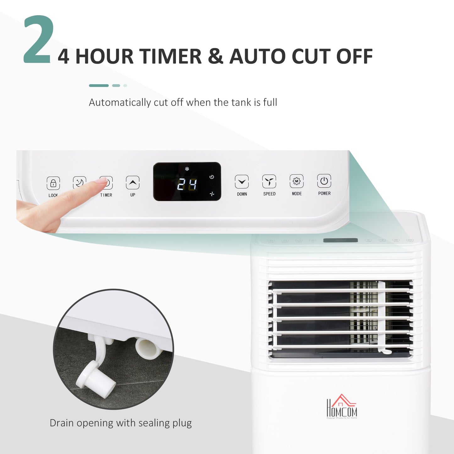 A Rated 9,000 BTU Portable Air Conditioner With Remote & 24 Hour Timer