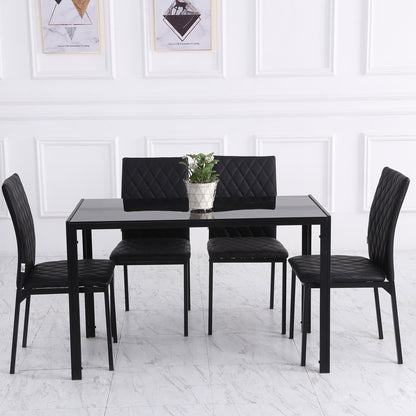 Modern Dining Chairs Upholstered Faux Leather Accent Chairs with Metal Legs for Kitchen