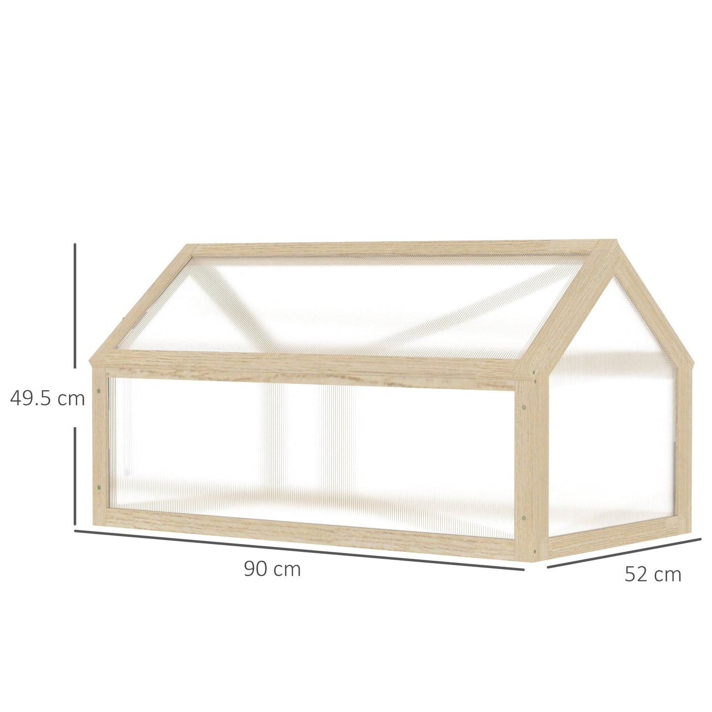 Wooden Cold Frame Garden Polycarbonate Greenhouse with Openable Top Cover