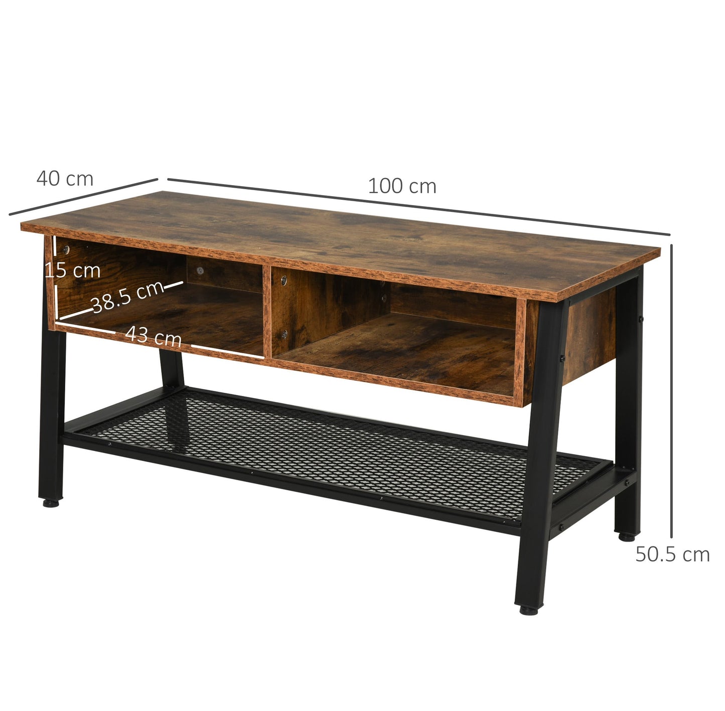 Metal Frame Industrial-Style TV Stand