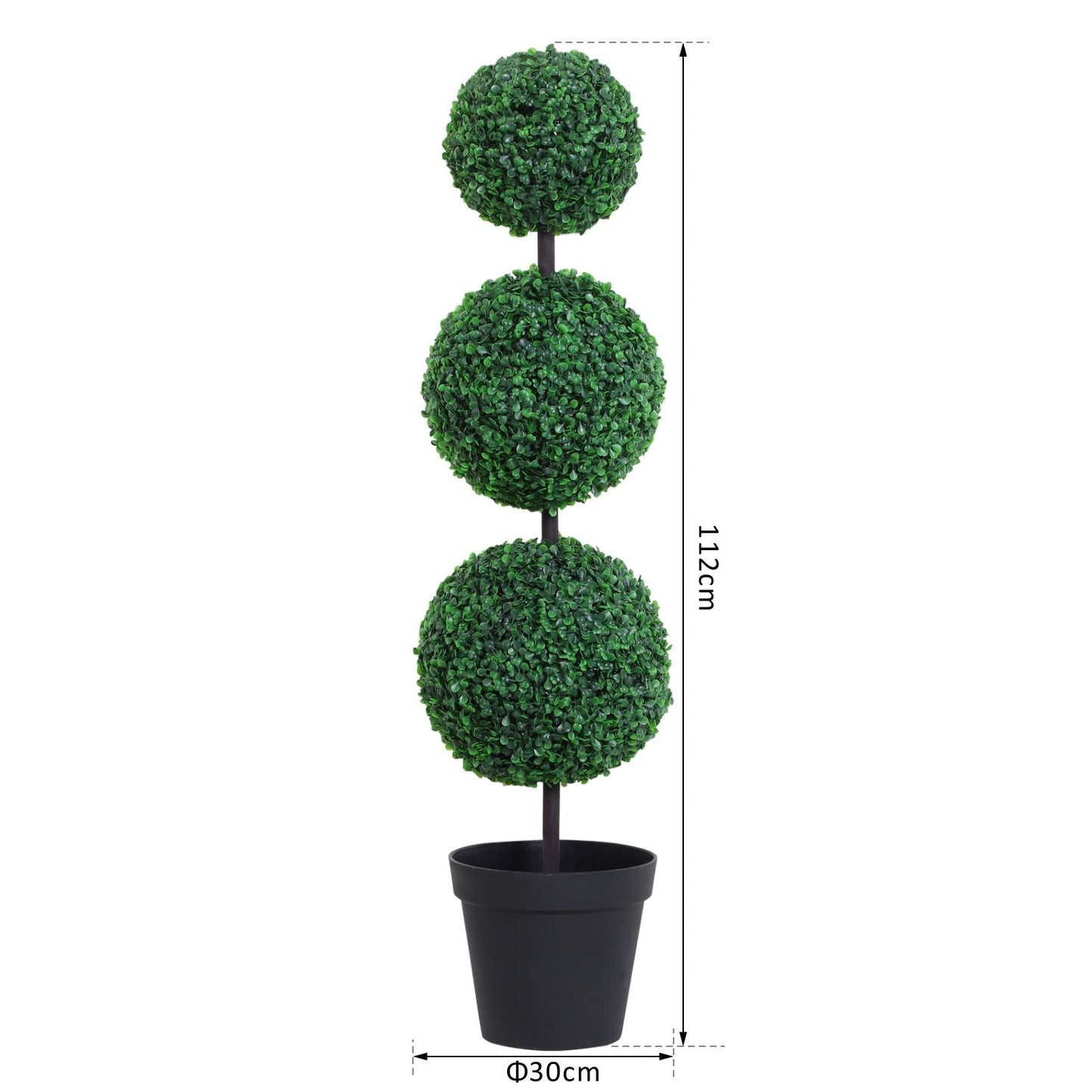 Outsunny Set Of 2 Artificial Topiary Trees With Pot