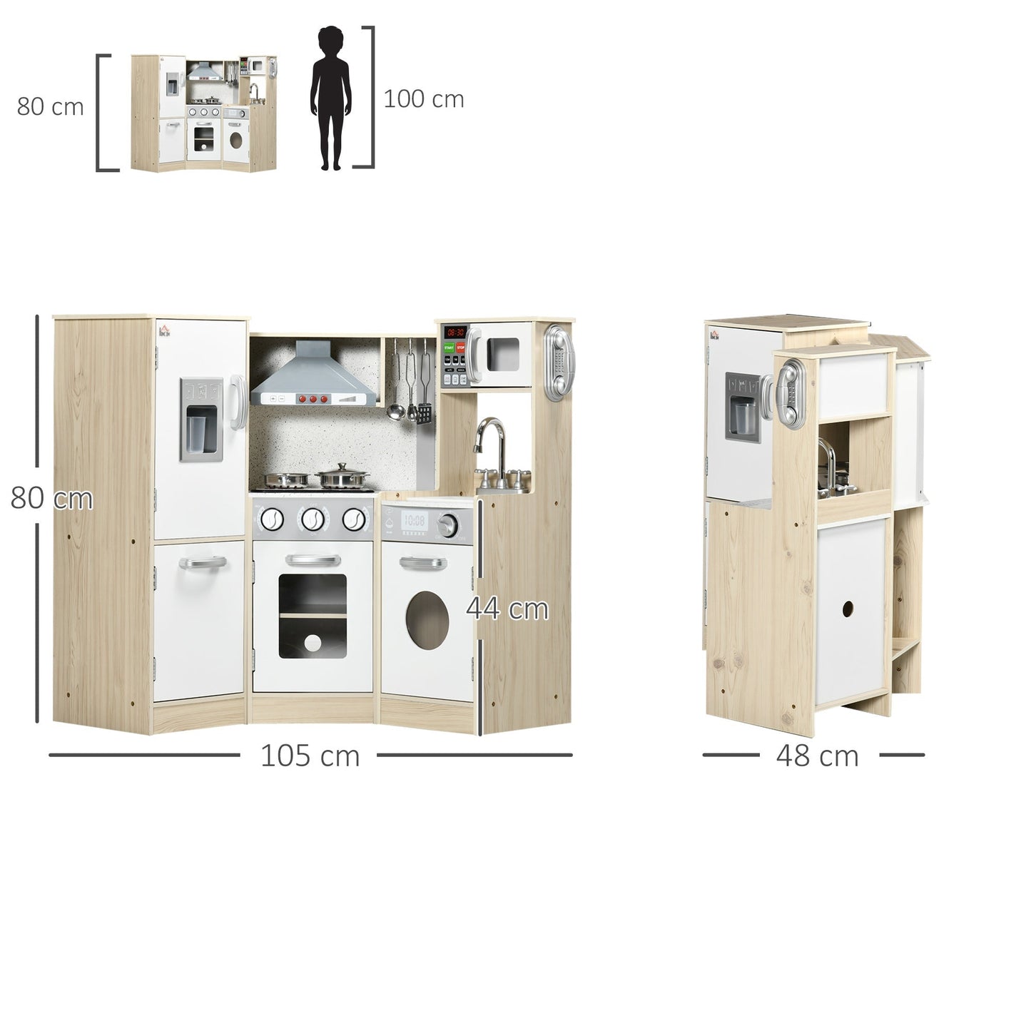 Toy Kitchen for Kids with Role Play Accessories