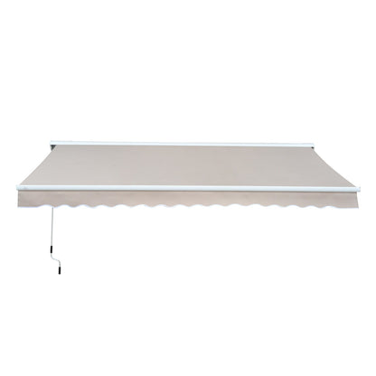 2.95Lx2.5M Retractable Manual/Electric Awning-Cream White/White