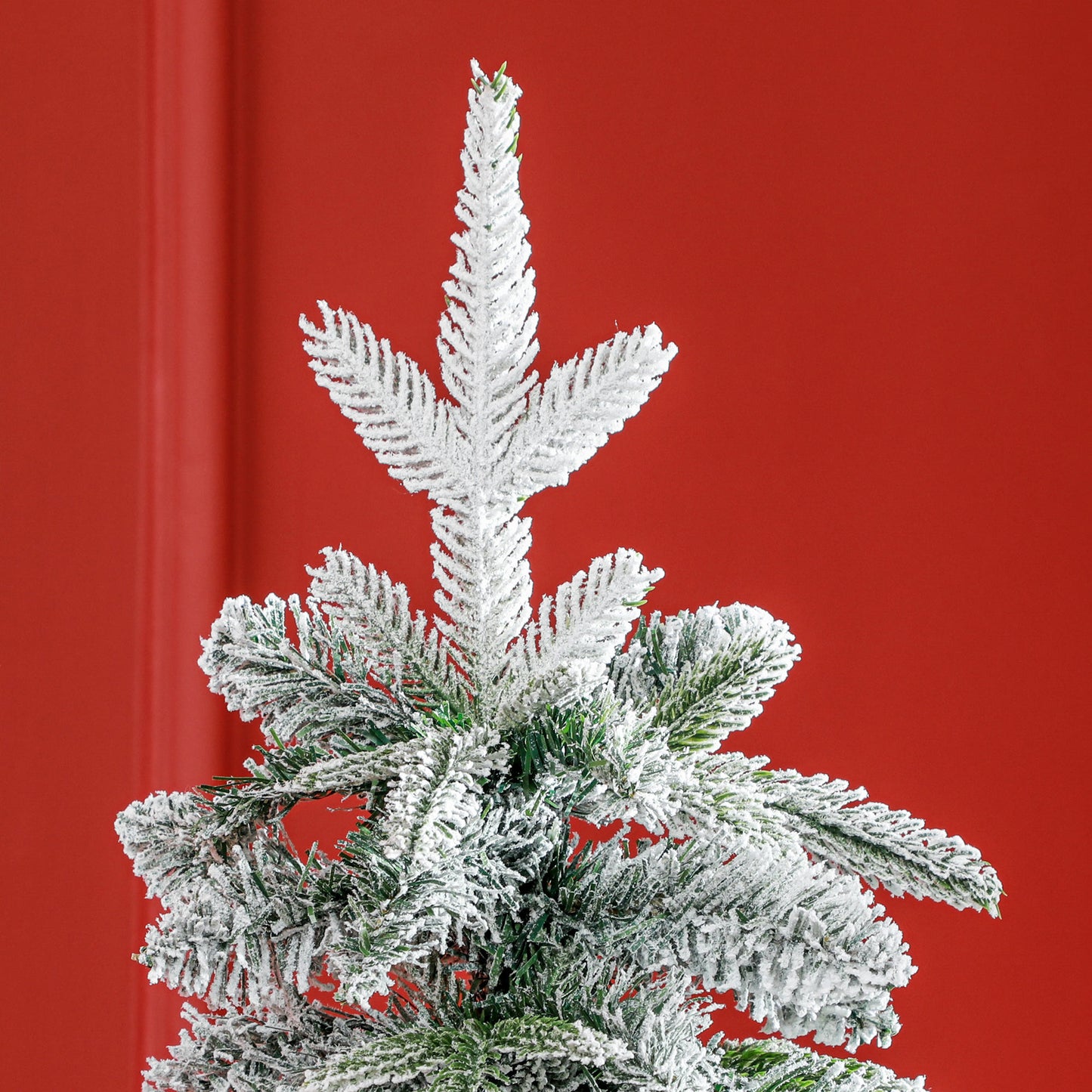 6ft Slim Christmas Tree Artificial - White Frosted Green Slim  600 Tips