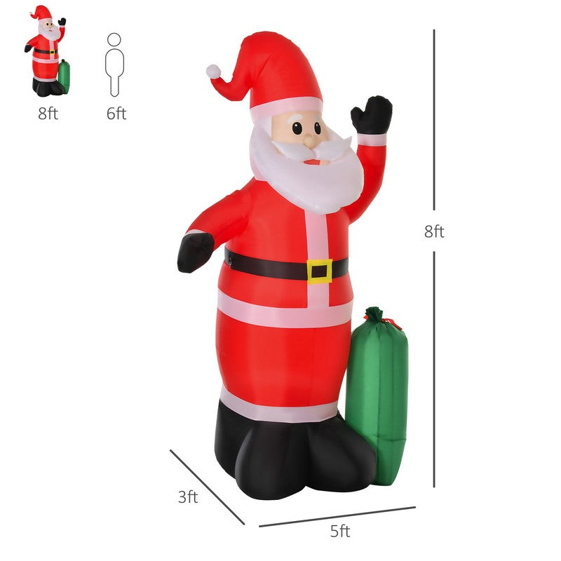 7.5 Foot Inflatable Christmas Santa Claus with LED Air Blown Xmas Décor Holiday Outdoor Yard Decoration